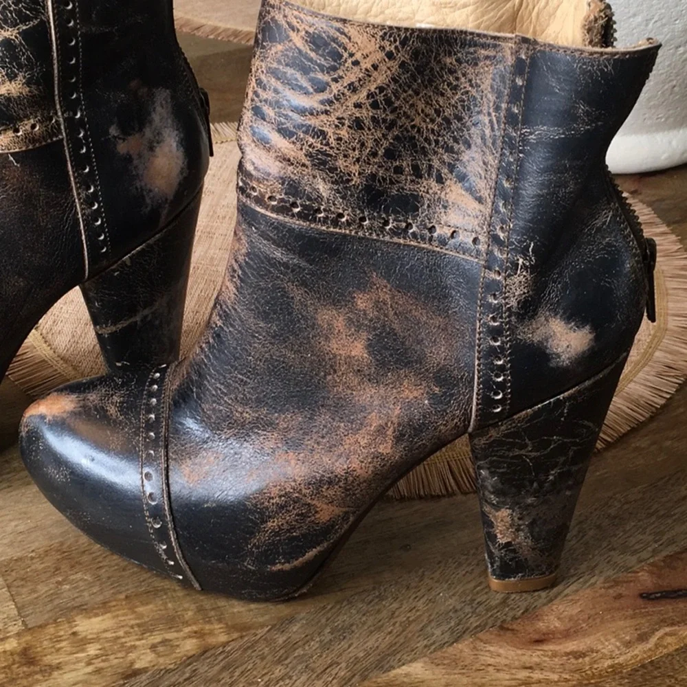 Women’s Bed Stu Distressed Brown Ankle Boots Size 8.5 - Picture 9 of 9